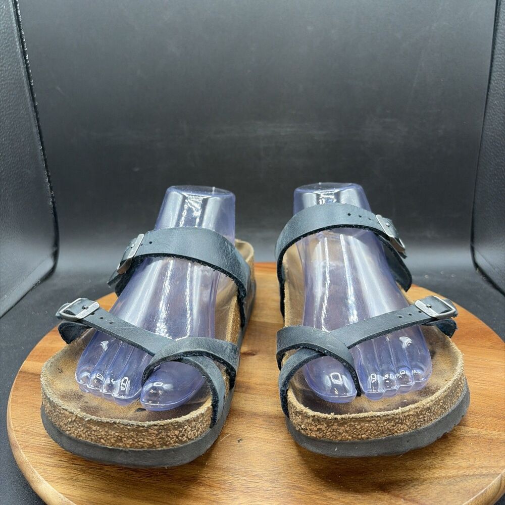 Birkenstock Mayari Womens Size 10 Sandals Navy Blue Toe Loop Comfort Shoes - Picture 2 of 9